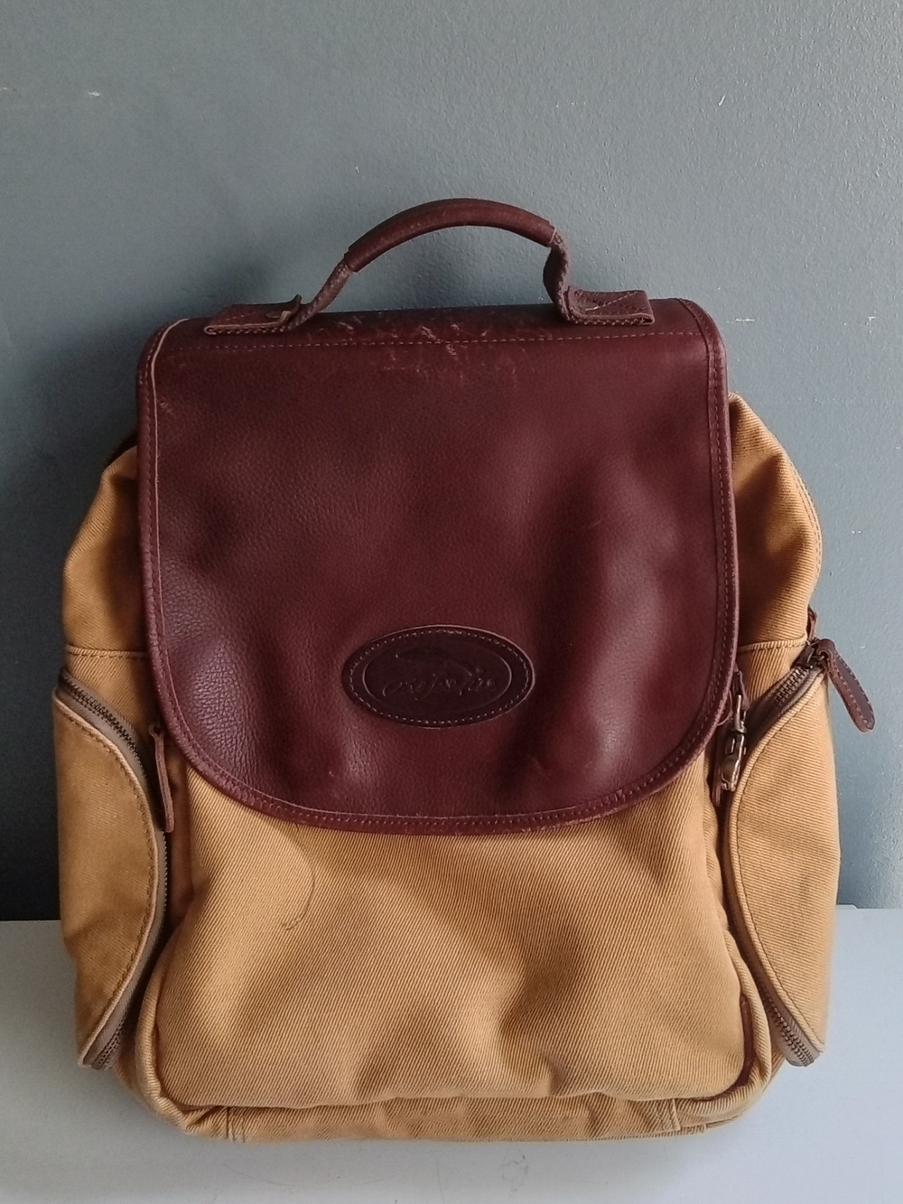 Bob Timberlake Canvas & Leather Men’s Backpack - Brown/Tan